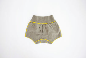 JUBAN DO ONI レディースボックスパンツ カーキ×イエロー