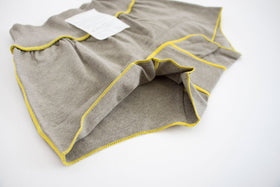 JUBAN DO ONI レディースボックスパンツ カーキ×イエロー