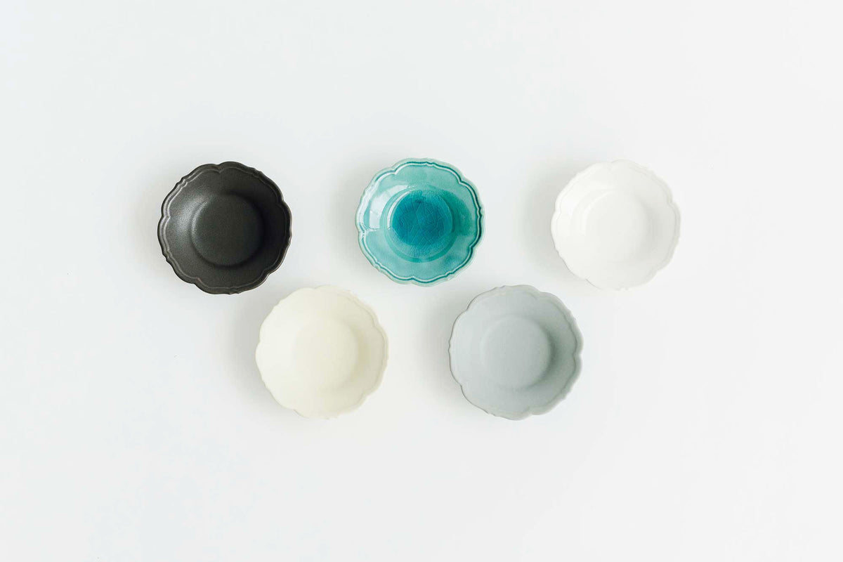 アワビウェア awabiware 輪花皿　S トルコブルー　瑠璃色 awabi ware｜輪花皿