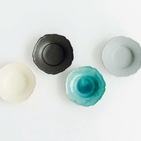Awabi ware 輪花中深皿
