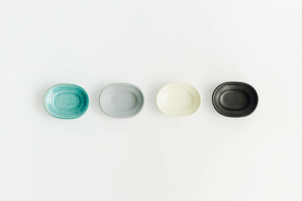 Awabi ware 楕円豆皿