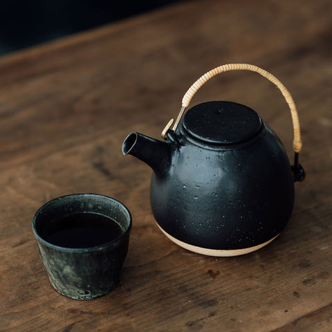 CANASA 土瓶 黒 蓋つまみなし