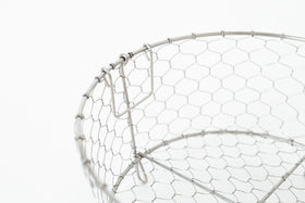 《お一人さま1点限り》鳥井金網工芸 手編み 水切りかご 30cm(ステンレス)