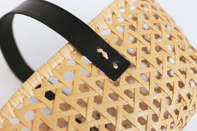 竹聲館 革持ち手バスケット