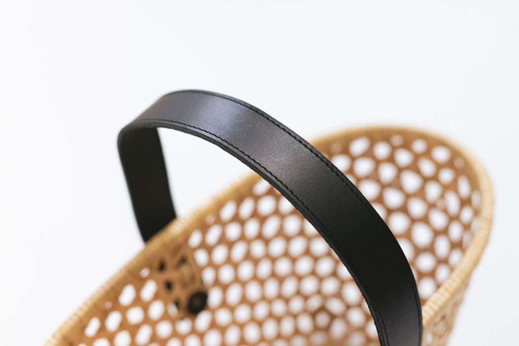 竹聲館 革持ち手バスケット