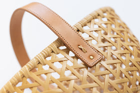 竹聲館 革持ち手バスケット