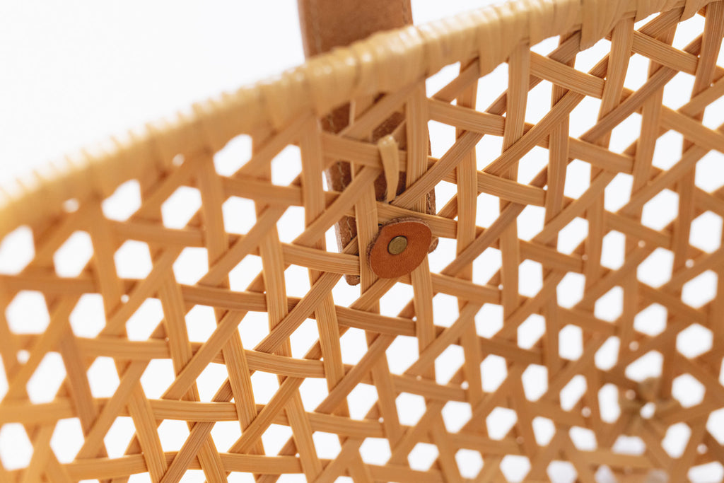 竹聲館 革持ち手バスケット