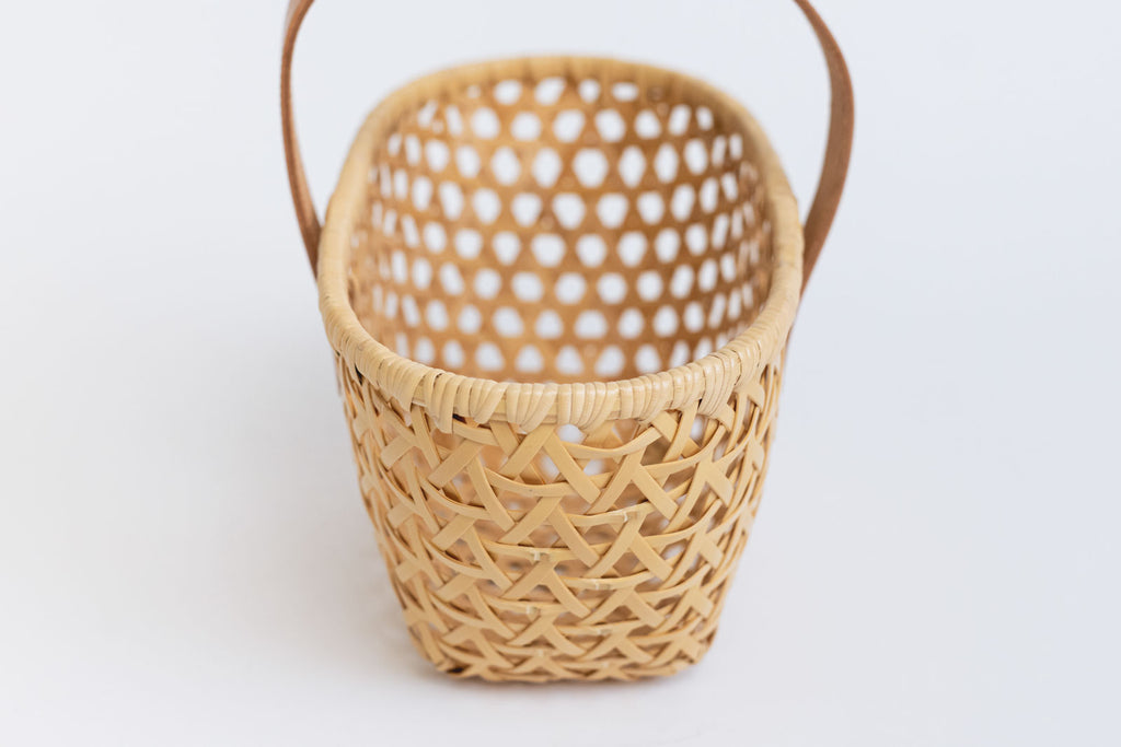 竹聲館 革持ち手バスケット