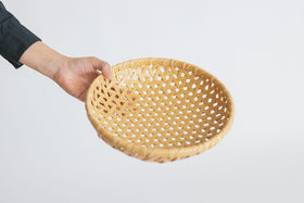 竹聲館 亀甲盛りかご 丸