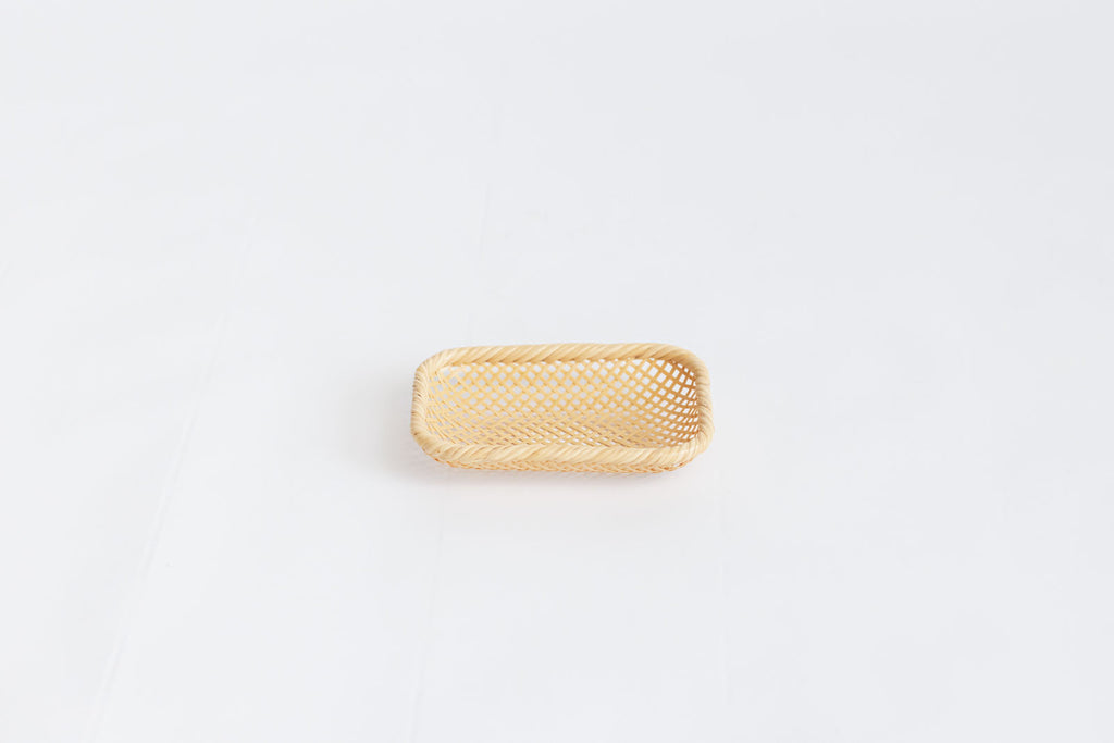 竹聲館 透かし網代 盛りかご 長方形 小