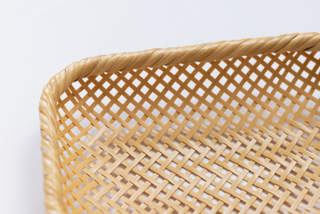 竹聲館 透かし網代 盛りかご 長方形 小