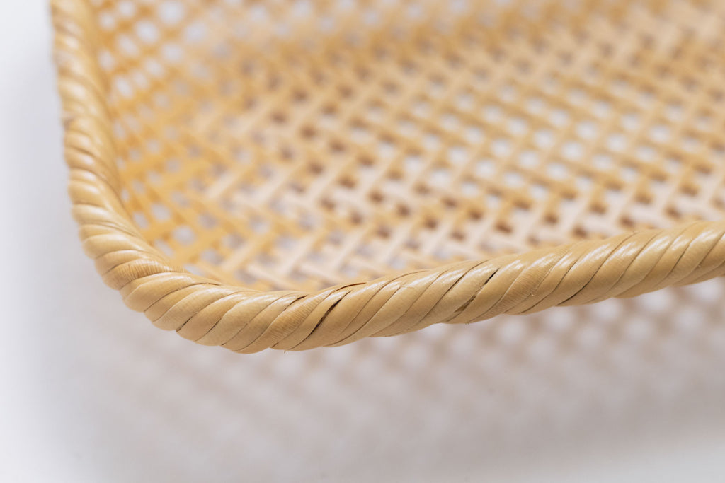 竹聲館 透かし網代 盛りかご 長方形 小