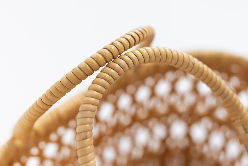 竹聲館 縄目差しバスケット 中