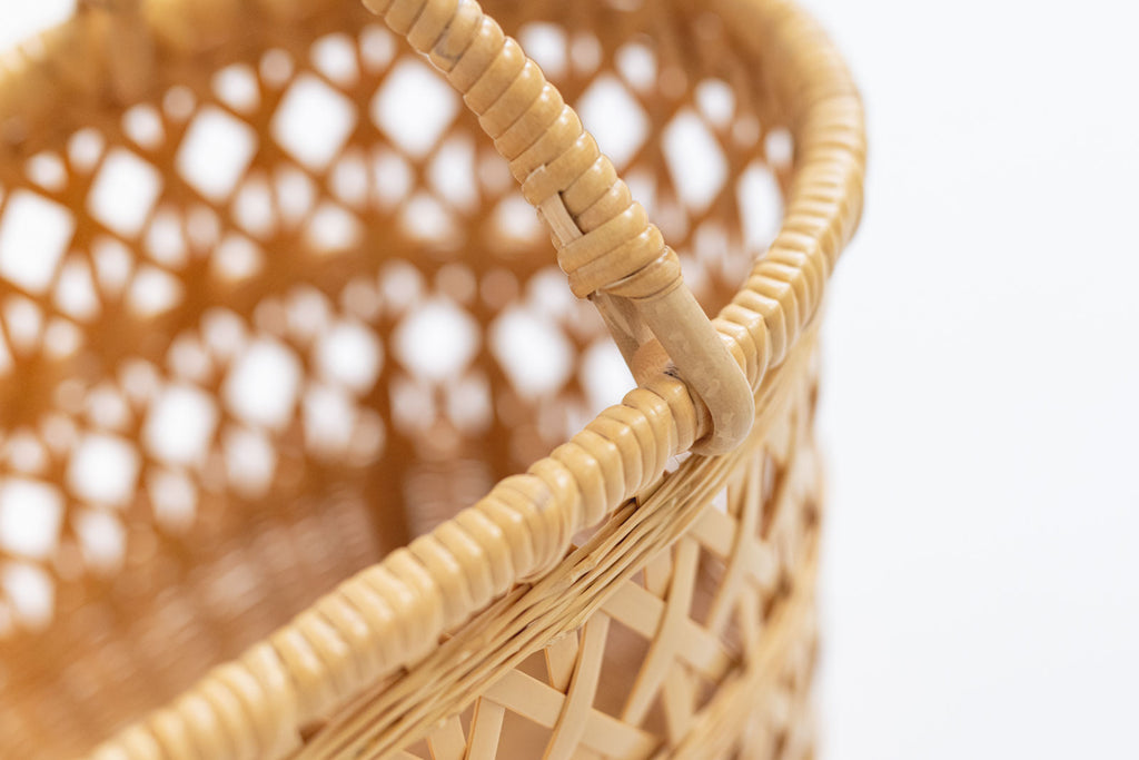 竹聲館 縄目差しバスケット 中