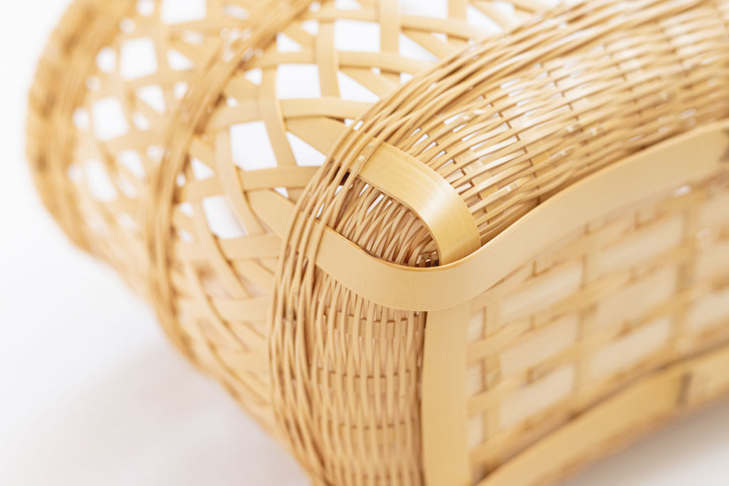 竹聲館 縄目差しバスケット 中