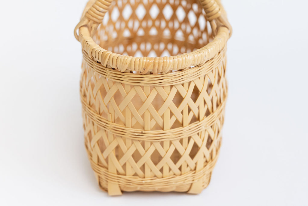 竹聲館 縄目差しバスケット 中