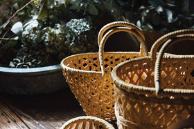 竹聲館 亀甲くずし手付きバスケット