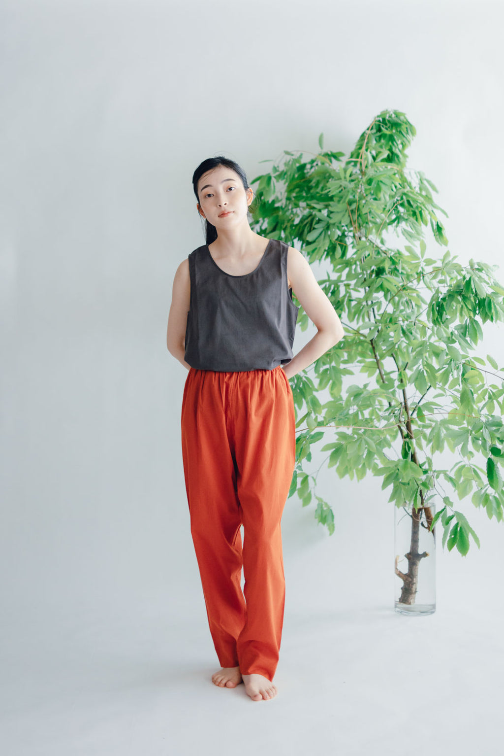 【SALE】 Nature is me カディコットン ノースリーブシャツ