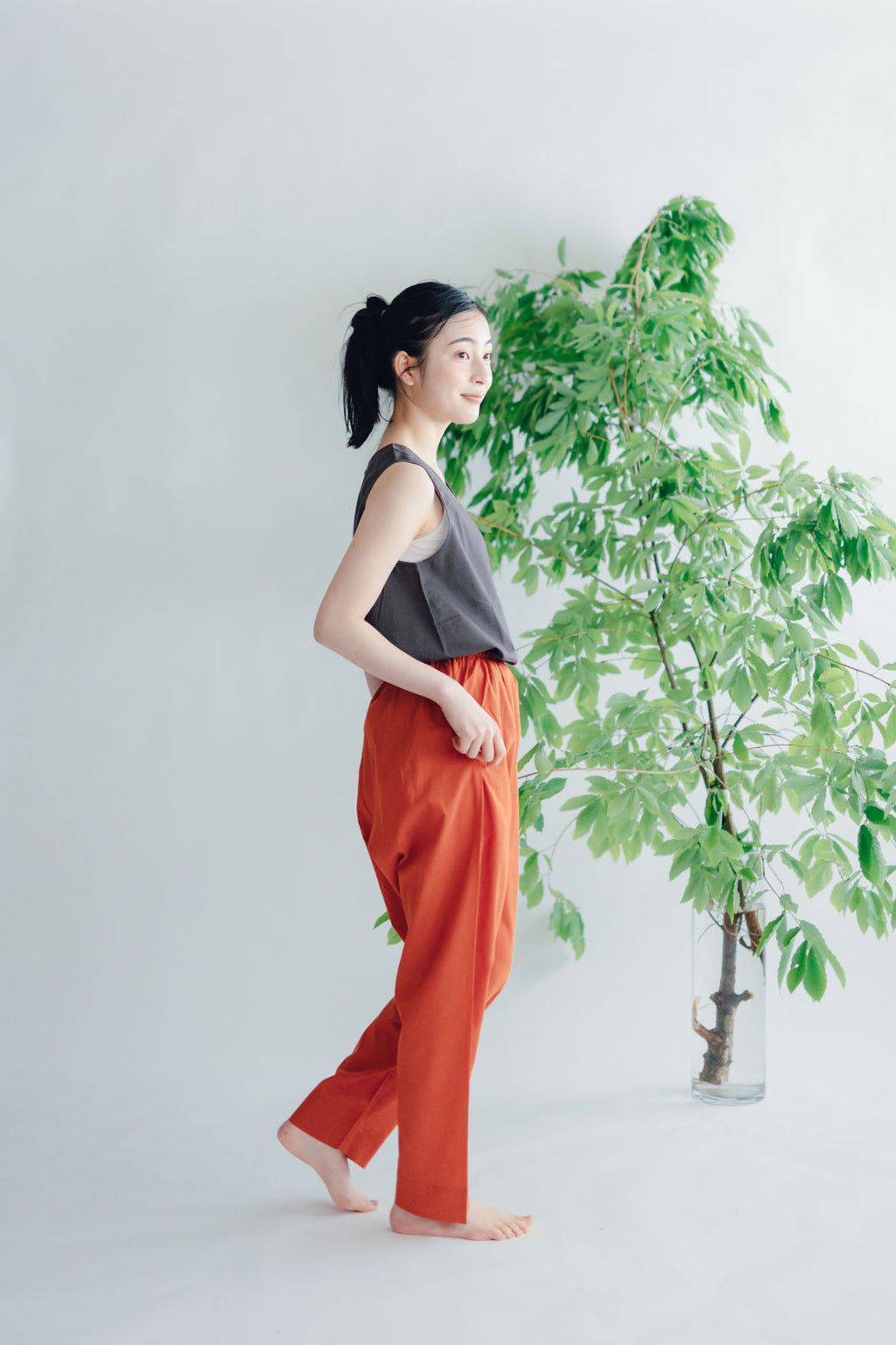 【SALE】 Nature is me カディコットン ノースリーブシャツ