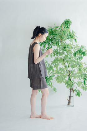 【SALE】 Nature is me カディコットン ノースリーブシャツ