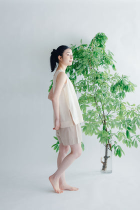 【SALE】 Nature is me カディコットン ノースリーブシャツ