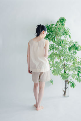 【SALE】 Nature is me カディコットン ノースリーブシャツ