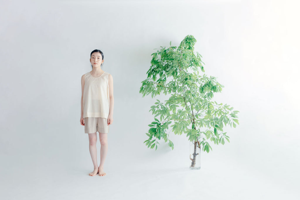 【SALE】 Nature is me カディコットン ノースリーブシャツ