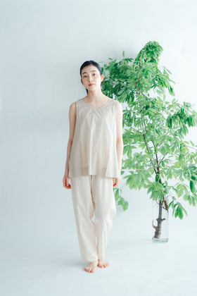 【SALE】 Nature is me カディコットン ノースリーブシャツ