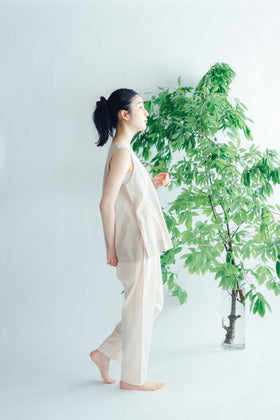 【SALE】 Nature is me カディコットン ノースリーブシャツ