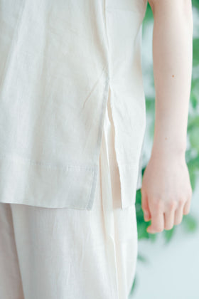 【SALE】 Nature is me カディコットン ノースリーブシャツ