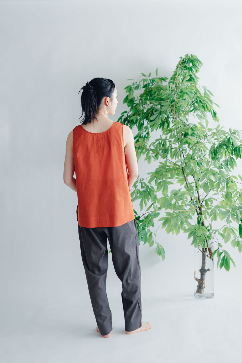 【SALE】 Nature is me カディコットン ノースリーブシャツ