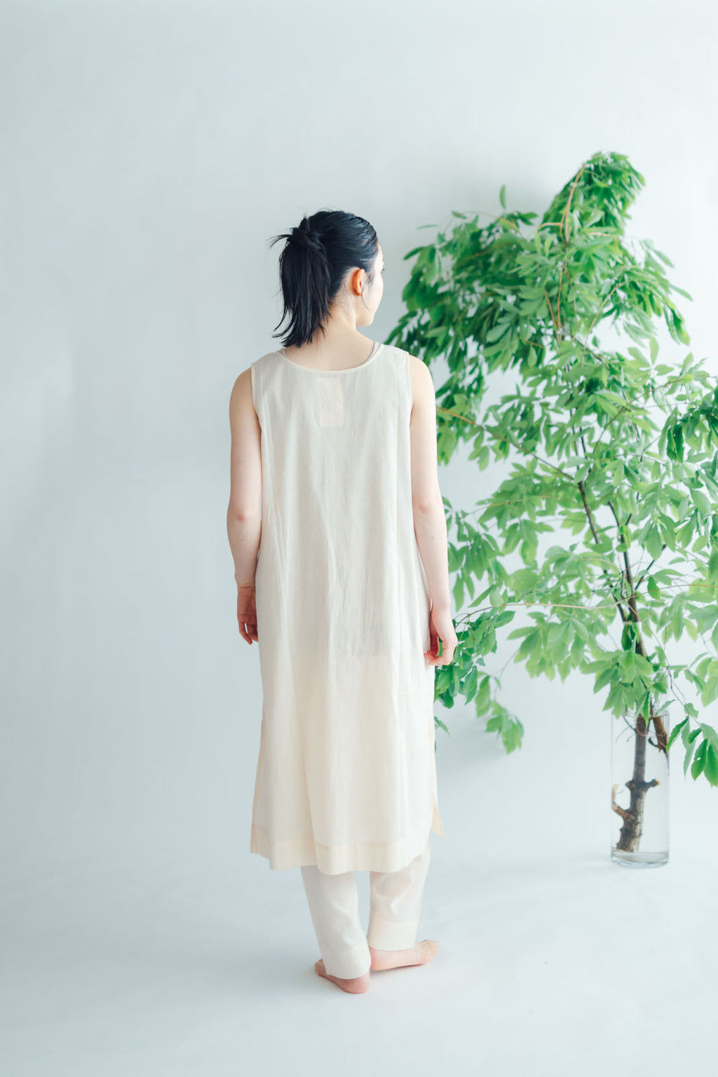 【SALE】 Nature is me カディコットン スリットワンピース