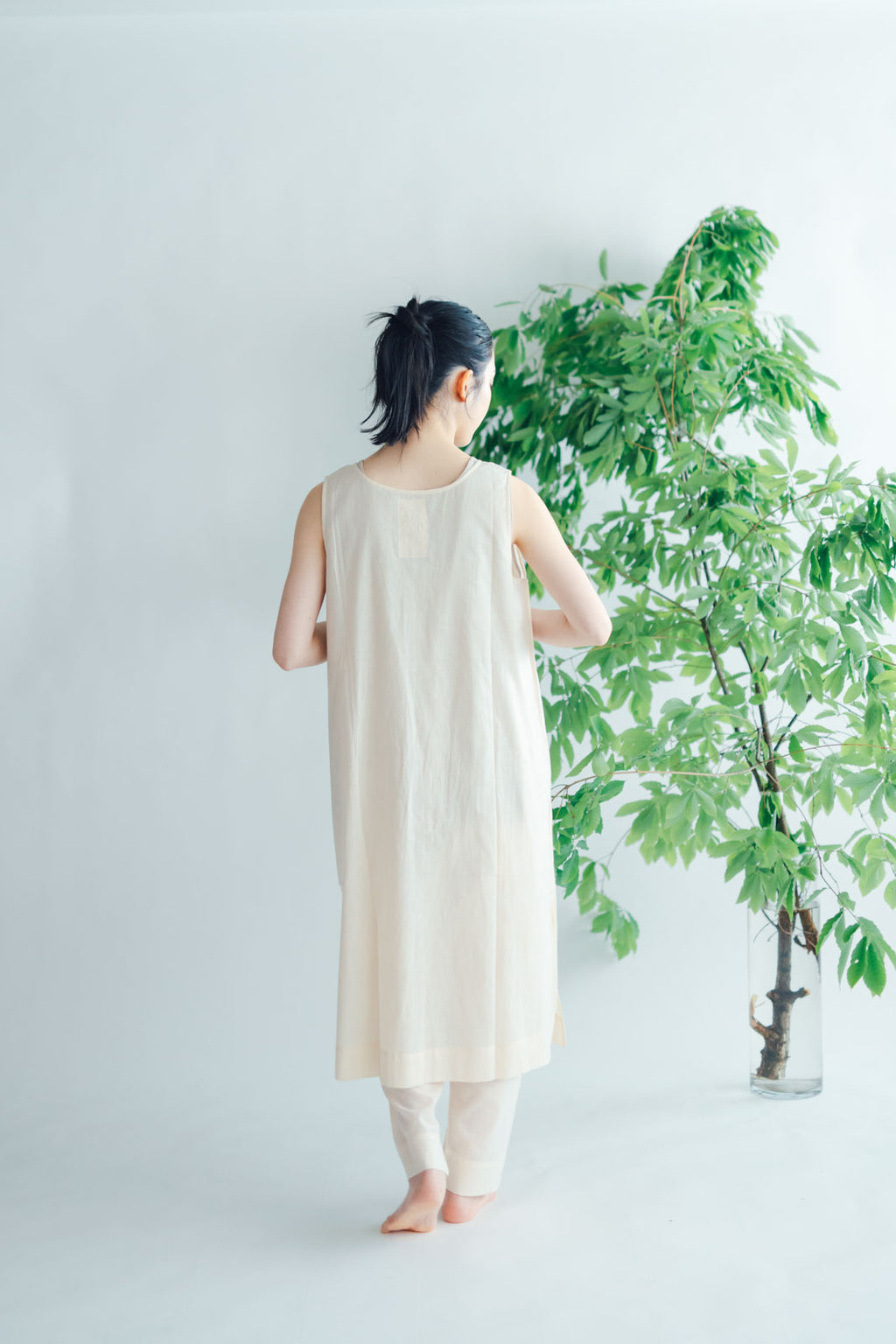 【SALE】 Nature is me カディコットン スリットワンピース
