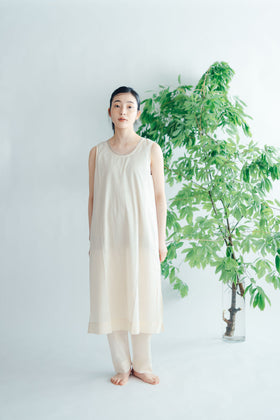 【SALE】 Nature is me カディコットン スリットワンピース