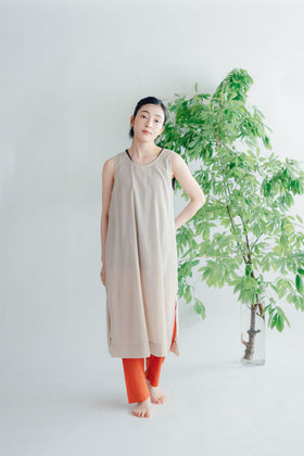 【SALE】 Nature is me カディコットン スリットワンピース