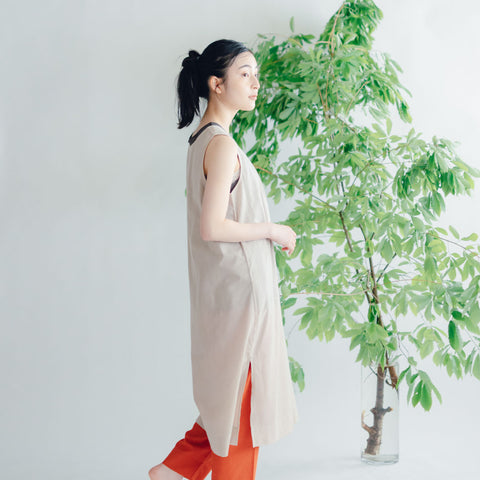 【SALE】 Nature is me カディコットン スリットワンピース