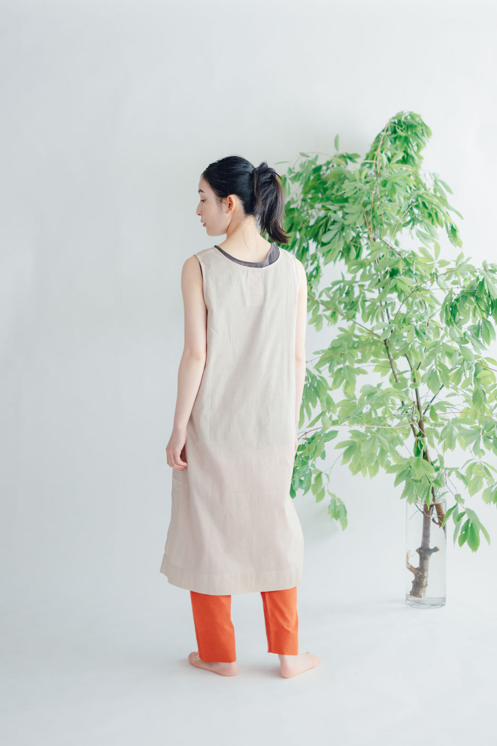 【SALE】 Nature is me カディコットン スリットワンピース