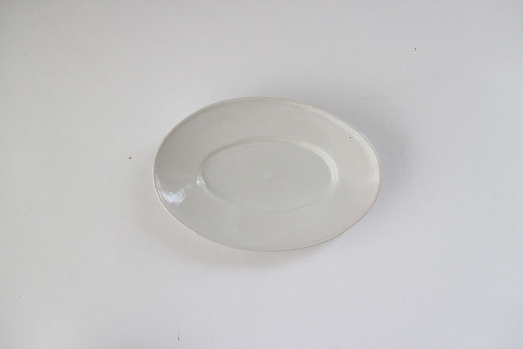 河合竜彦 青白 玉縁オーバルリム皿(S)