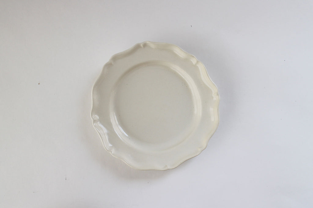 河合竜彦 白ツヤ釉 レリーフ皿(M)