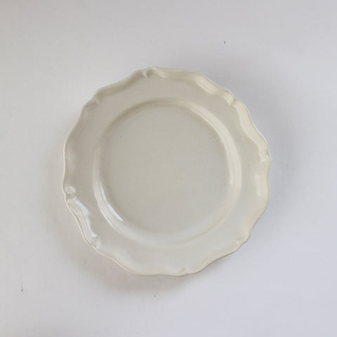 河合竜彦 白ツヤ釉 レリーフ皿(M)