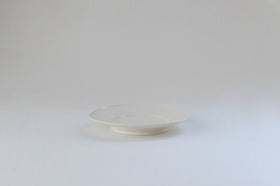 河合竜彦 白ツヤ釉 玉縁リム皿
