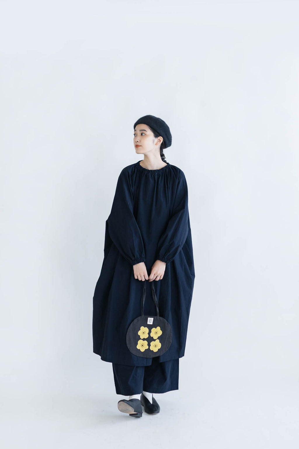 pot and tea 4つのお花バッグ 黒