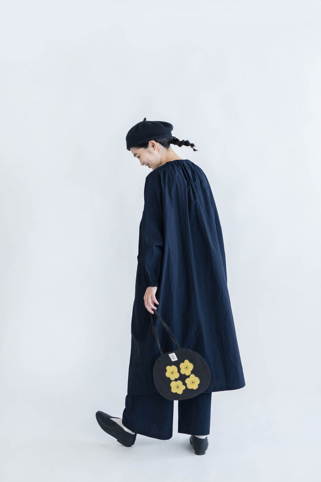 pot and tea 4つのお花バッグ 黒