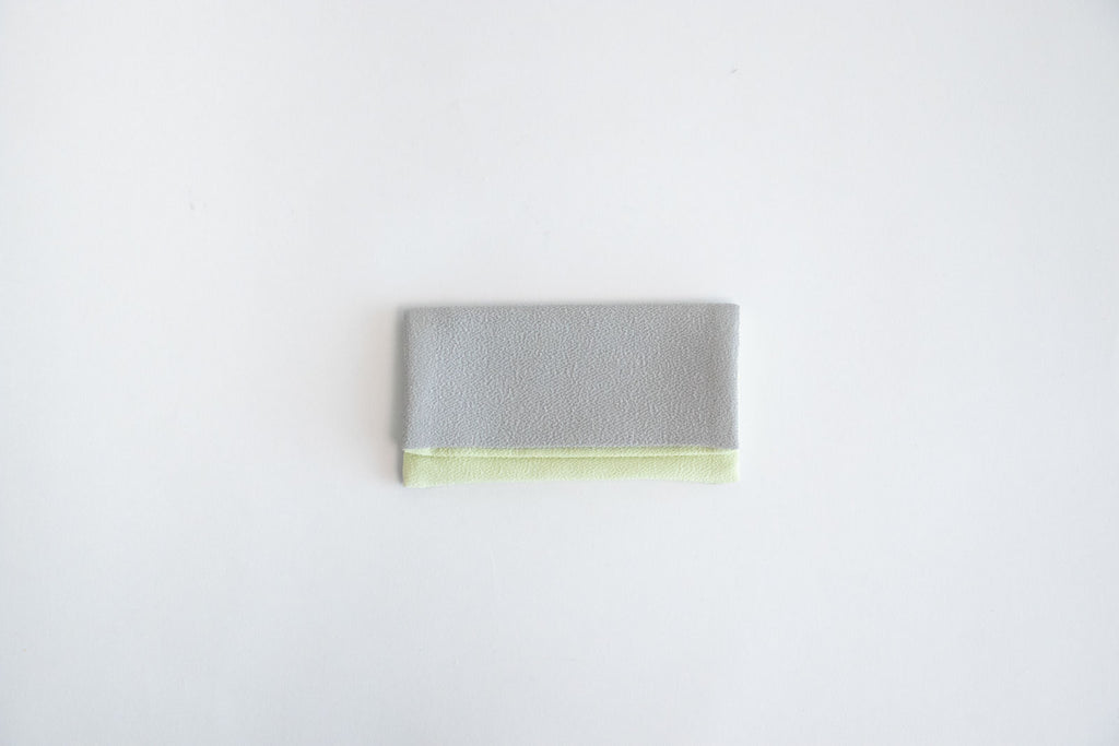 shuó Juzu Bukuro (Light Gray×Mint) ちりめん