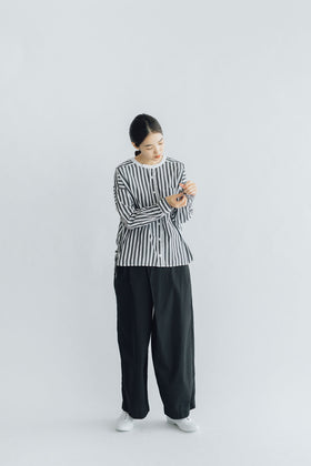 UNIVERSAL TISSU バーバーストライプ ワーキングシャツ