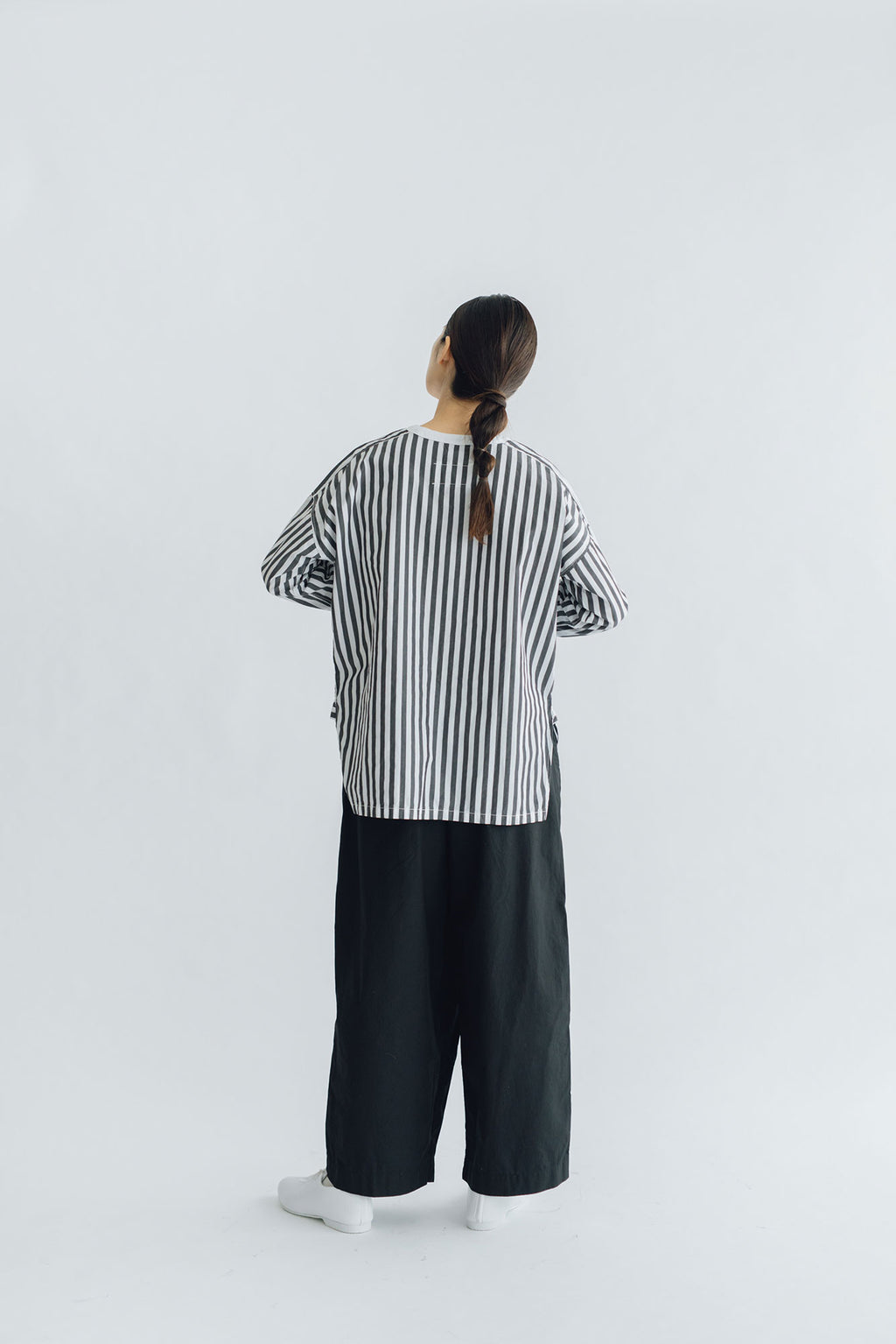 UNIVERSAL TISSU バーバーストライプ ワーキングシャツ