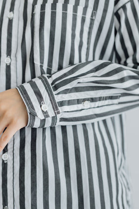 UNIVERSAL TISSU バーバーストライプ ワーキングシャツ