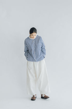 UNIVERSAL TISSU バーバーストライプ ワーキングシャツ