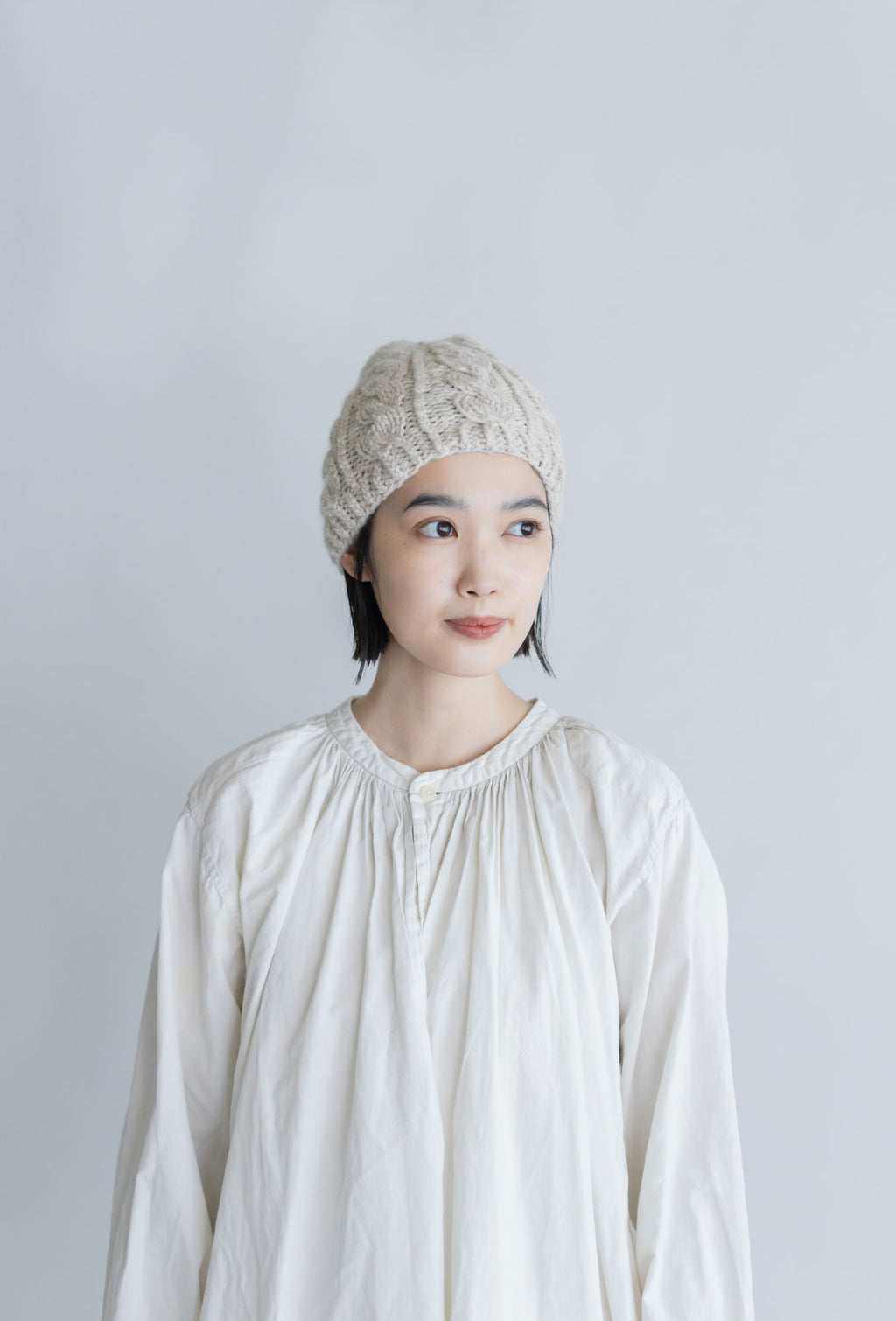 yourwear カシミヤケーブルニットキャップ