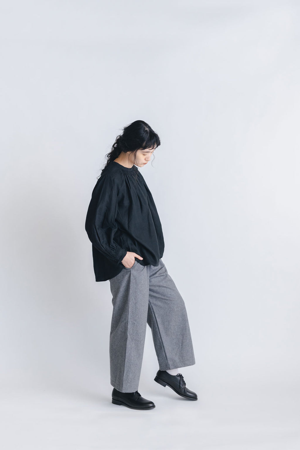 pot and tea ウールワイドパンツ